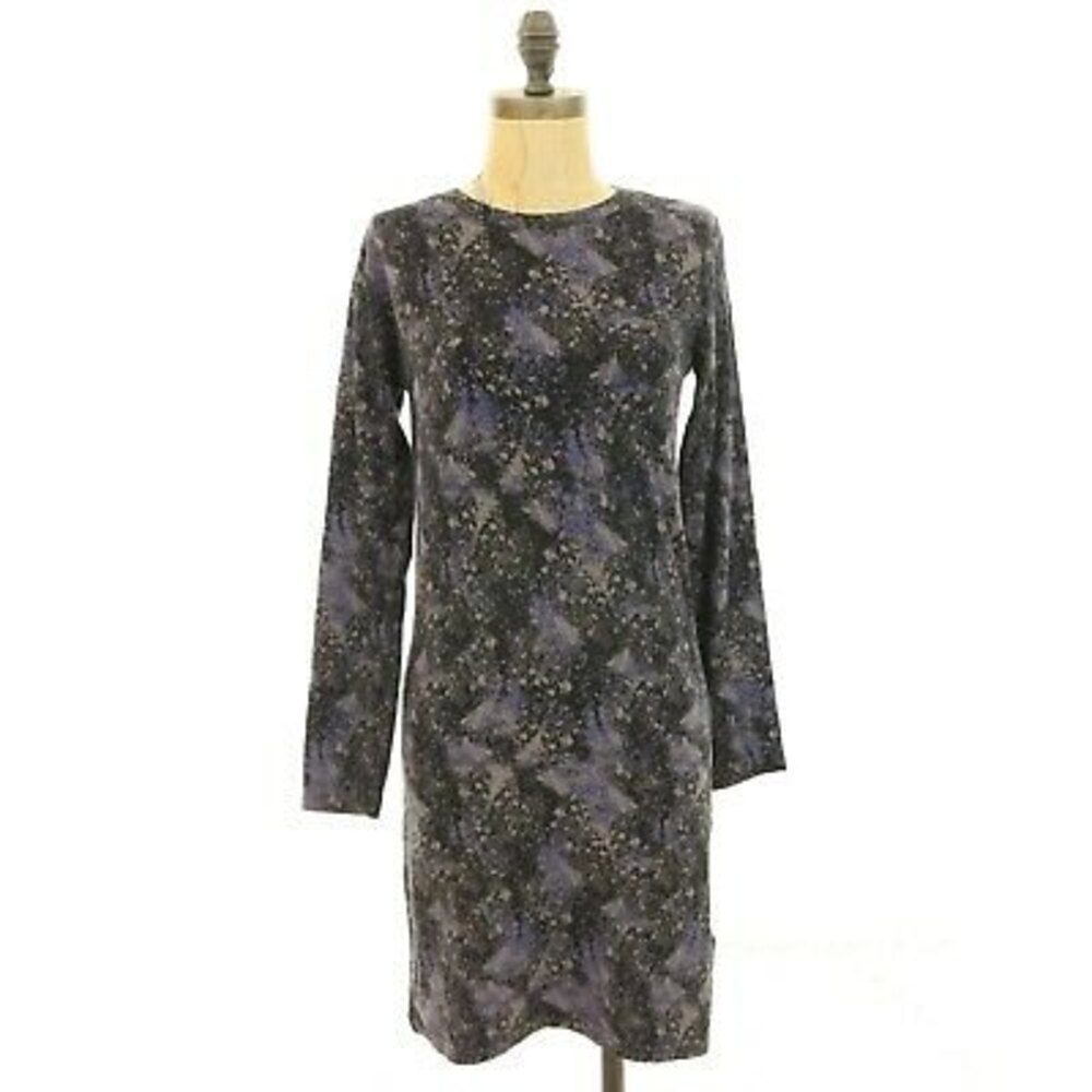 Elevenparis Bodycon Tunic Dress Size M Long Sleeve Blue Moon Marble NEW B36